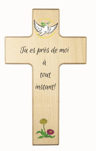 [MKR-41TFR409] Croix enfant 'Tu es près' - 10x15cm
