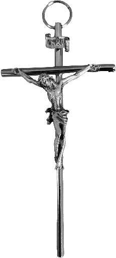 [MKR-55MT43611N] Croix murale avec christ - métal/nicklé (55x115mm)