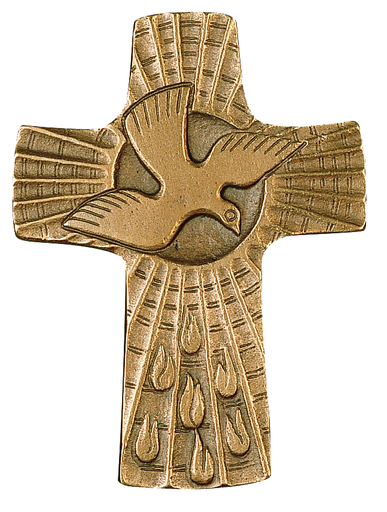 [MRL-800341] Croix murale bronze/MRL - 'St Esprit' (70x90mm)