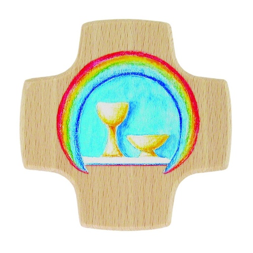 [MRL-810029] Kreuz Regenbogen / Kelche / Schale (85x85mm)