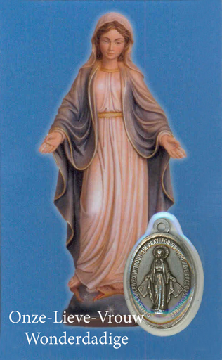 [PRT-11WONNL] Gebedskaartje/medaille - OLV Wonderdadige NL (55x85mm)