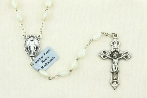 [RZK-05R200] Rozenkrans - ovale parelmoerkralen (7x5mm)