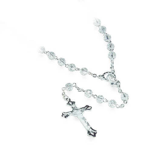 [RZK-35CHM04] Chapelet - im.cristal/diamant blanc (⌀ 6mm)