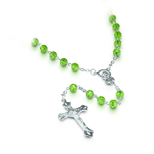 [RZK-35CHM05] Chapelet du mois 'Mai' - im.cristal/émuraude (⌀ 6mm)