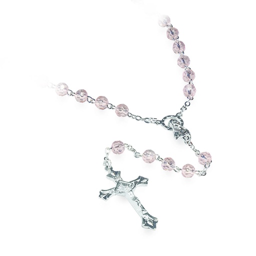[RZK-35CHM10] Chapelet du mois 'Octobre' - im.cristal/tourmalite rose (⌀ 6mm)