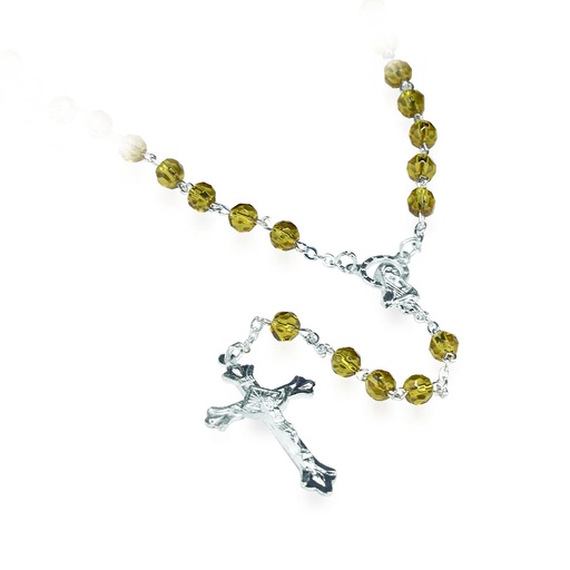 [RZK-35CHM11] Chapelet du mois 'Novembre' - im.cristal/Topaz jaune (⌀ 6mm)