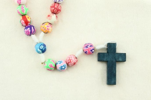 [RZK-35PL405] Rozenkrans - rubber kralen op koord met slotje - gekleurd (⌀8mm)