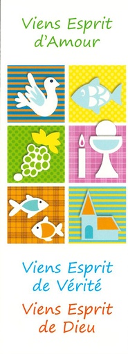 [SGC-21SC066] Signet communion - 5,5x15cm Viens esprit d'amour...