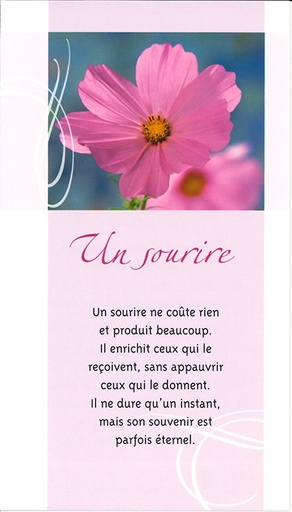 [SGN-21SP055] Signet prière Un sourire - SP055
