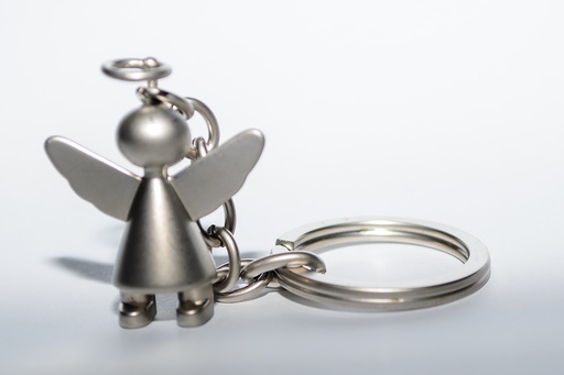 [SLH-02RVS] Porte-clés Ange - inox (28x29mm)