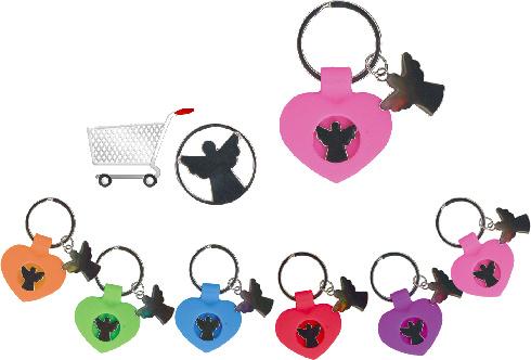 [SLH-09ENG25] Sleutelhanger Hart/engelmunt rubber - assorti (45x45mm)