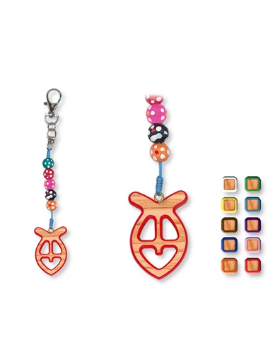 [SLH-09ICT684] Porte-clef Ictus/bois d'olivier - couleurs assorti (150x28mm)