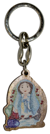 [SLH-35LOU2039] Sleutelhanger Lourdes/kinderlijk (70x30mm)