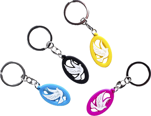 [SLH-72COL] Porte-clef flexible Colombe - couleur assorti (60x23mm)