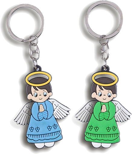 [SLH-72ENG] Sleutelhanger Engeltje - 55mm - rubber/kleurenassortiment