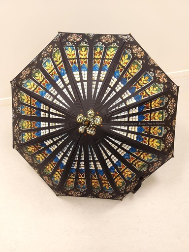 [SOU-41PP03A] Paraplu - metaal/polyester/8K/houtg reep - automatisch - 91cm - eigen logo MC