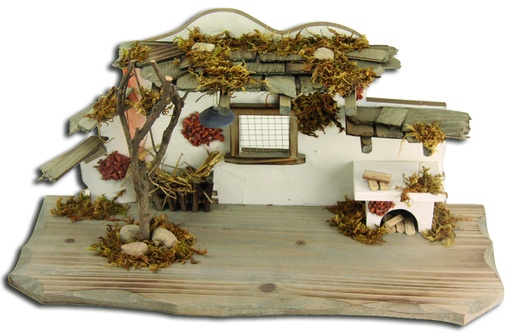 [STL-47S023] Stall holz für Fig. H 7cm - 45x18x22cm