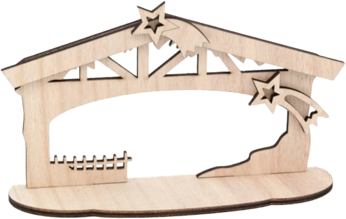 [STL-92M4] Set van 2 Holz Krippe/plano - 17x10x4cm