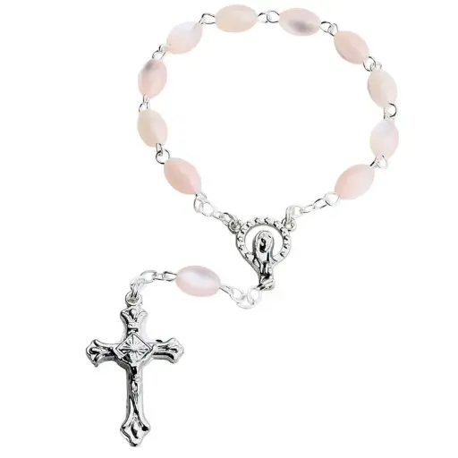 [TNT-05IM2RS] Mini-rosenkranz - imm. Perle - Rosa (8x5mm)