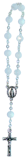 [TNT-05IM2WT] Small rosary - imm. pearl - white (8x5mm)