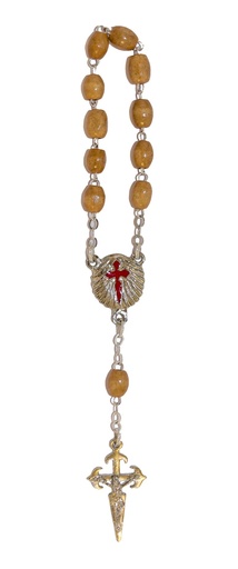 [TNT-40COM] Mini-rosenkranz - Holzperle/Kette - Müsschel/Compostella (8x6mm)