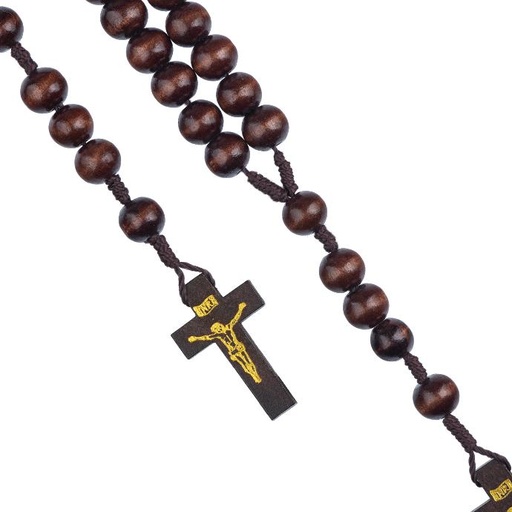 [RZK-72M001P] Rosary - wood - Dark brown (⌀ 10mm)