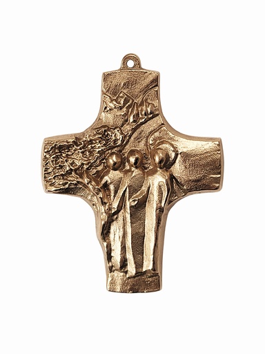 [MRL-802053] Croix murale bronze/MRL - 'Emmaus' (70x90mm)