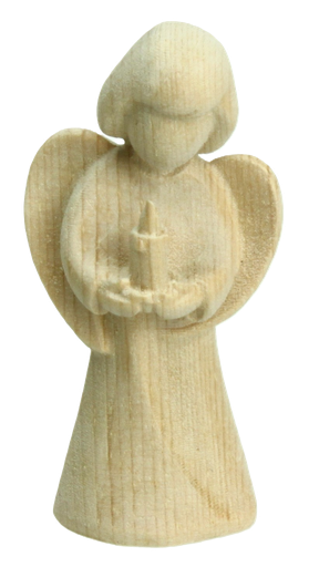 [ENG-07M0405N] Angel candle  - 'Paradise Collection' - 5cm - wood/natural