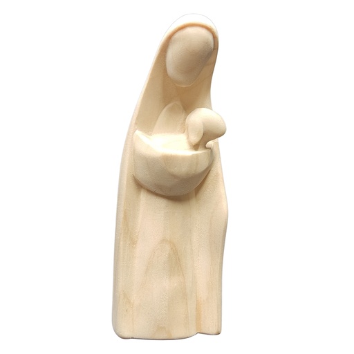 [KGR-07M01HDC12N] Hirt mit Lamm Zirbe - 12cm - natur