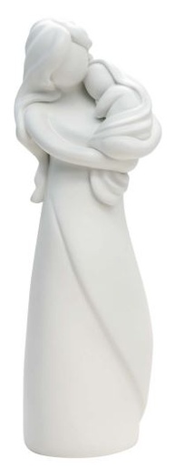 [BLD-99M12] Statue Mutter und Kind - Poly/Weiss - 20cm