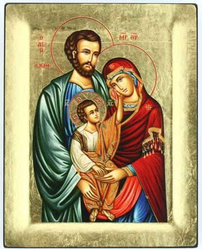 [IKO-75M01FAM] Icône/sériegraphie - 13x10cm/bord - Ste Famille