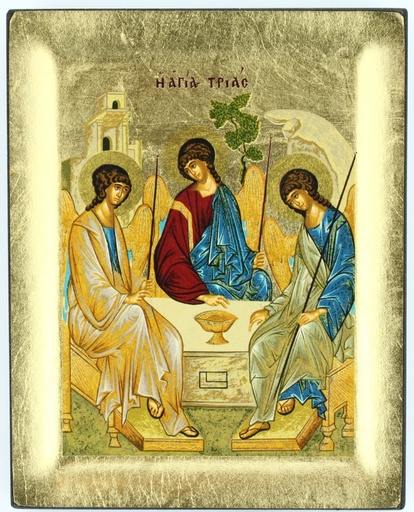 [IKO-75M01TRI] Icône/sériegraphie - 13x10cm/bord - Ste Trinité Roublev