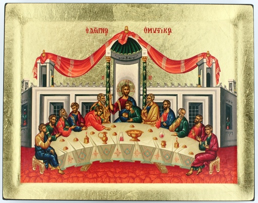 [IKO-75M02DC] Ikoon zeefdruk/slagmetaal - Laatste Avondmaal (150x190mm)