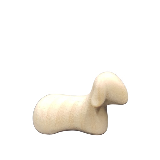 [KGR-07M01MTA12N] Mouton couché  "Zirbe" collection - H 12cm - bois sculpté/naturel