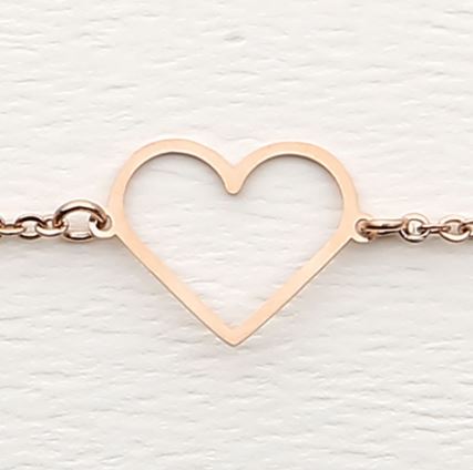 [ARM-99M02PHRT] Bracelet plaqué-or - "Classic- Collection"  - Coeur