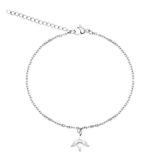 [ARM-99M03ENG] Bracelet argenté - "Angel for you"- Collection"  - Ange/perle