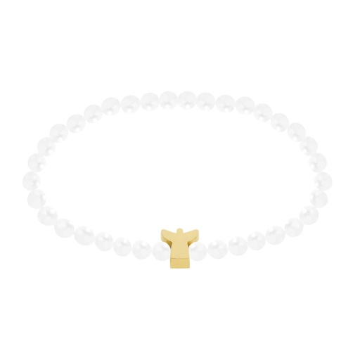 [ARM-99M04PENG] Armband perlemutt - "New Wonderful Moments"- Collection"  - Engel vergoldet
