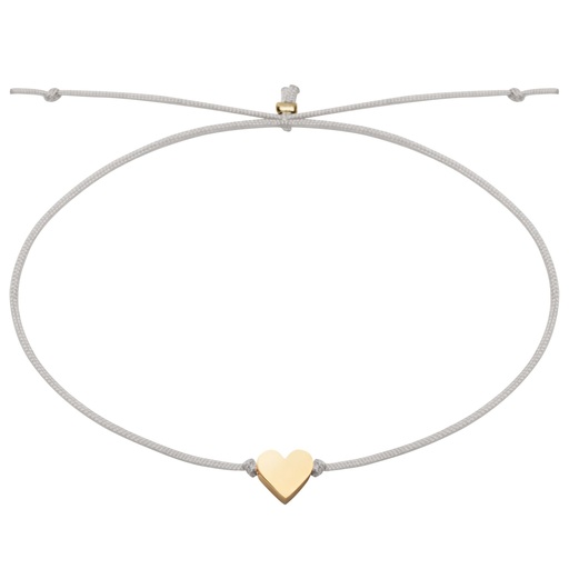 [ARM-99M05PHRT] Armbandje/koordje - "Good wishes"- Collection"  - Hart plaque goud