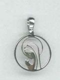[MDZ-53M002] Anhänger Madonna bettend (Ausschnitt) - versilbert 925‰ (16mm)