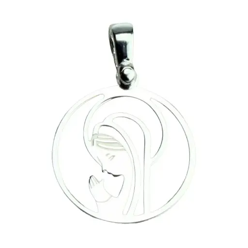 [MDZ-53M002] Pendentif Vierge priante (découpé) - argenté 925% (16mm)