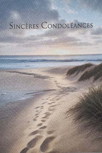 [CRT-50CON10082] Dubbelkaart/omslag in cello - 12x17cm - Sincères Condoléances