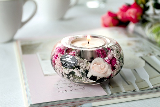 [KAN-30M010] 'Dreamlight' Teelichtleuchter - Little Rose - 9cm sortiert