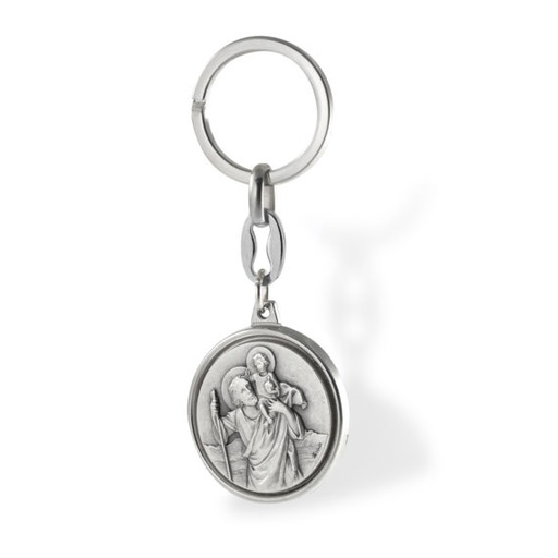 [SLH-35M001KRI] Porte-clef St Christophe - métal (60x30mm)