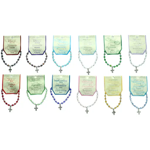 [ARM-35DIS01SD] 12x12 Armbanden vd 'Maand' - imitatie kristal - ZONDER DISPLAY