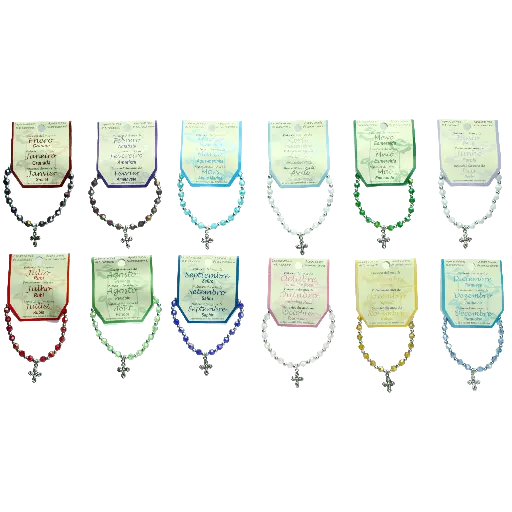 [ARM-35DIS01SD] 12x12 Bracelets 'Mois' - imitation cristal SANS DISPLAY