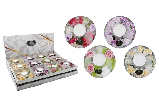 [KAN-30M011D] 'Dreamlight' Rosengarten - 9,5cm - Ufo-glas - assortiment - Display 24st