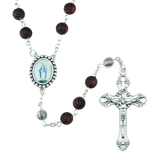 [RZK-35M002BR] Rosenkranz - Holz/braun  (⌀ 7mm)