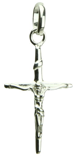 [HKZ-21M14] Croix avec Christ - Argent 925‰ rhodié (14x22mm)