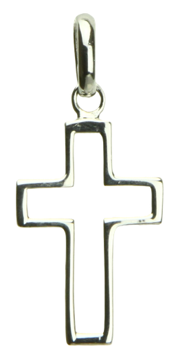 [HKZ-21M15] Croix découpé - Argent 925‰ rhodié (12x18mm)