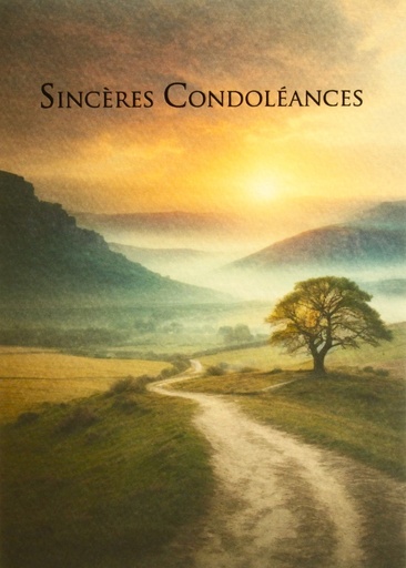 [CRT-50CON10084] Dubbelkaart/omslag in cello - 12x17cm - Sincères Condoléances